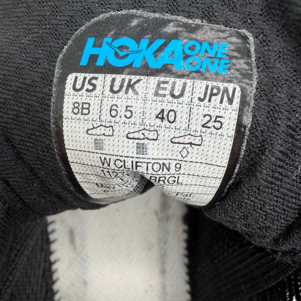 Hoka One One Clifton 9 Women's Size 8 B Black Rose Gold Running Shoes Sneakers - Picture 14 of 16